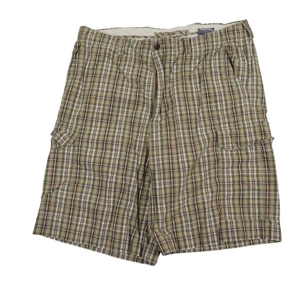 VTG Nautica Clipper Cargo Shorts Men 35 Plaid Relaxed Fit Cotton NS-83 Hong Kong